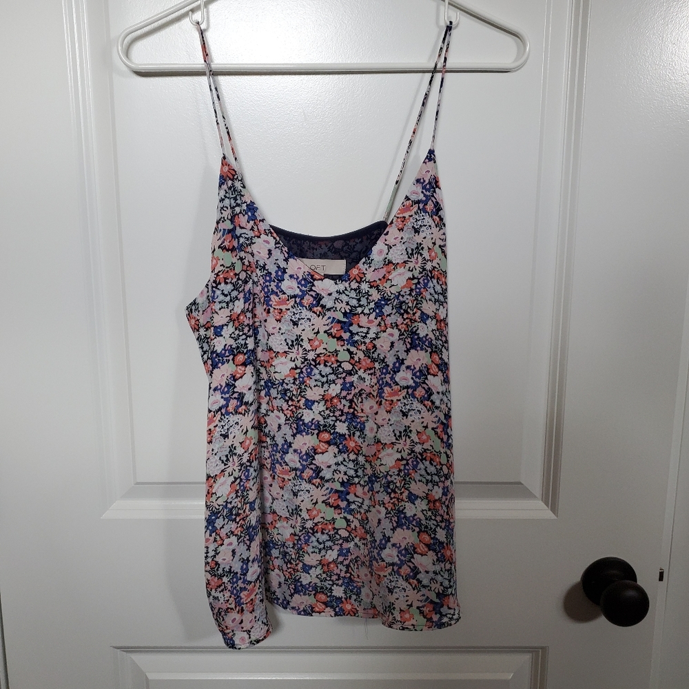 Ann Taylor Loft Flower Cami Tank Small